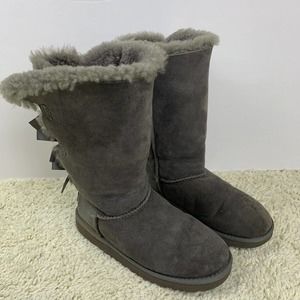 UGG Australia Women Boot Bailey Bow II Tall 1007308 Oiled Chestnut Size 4